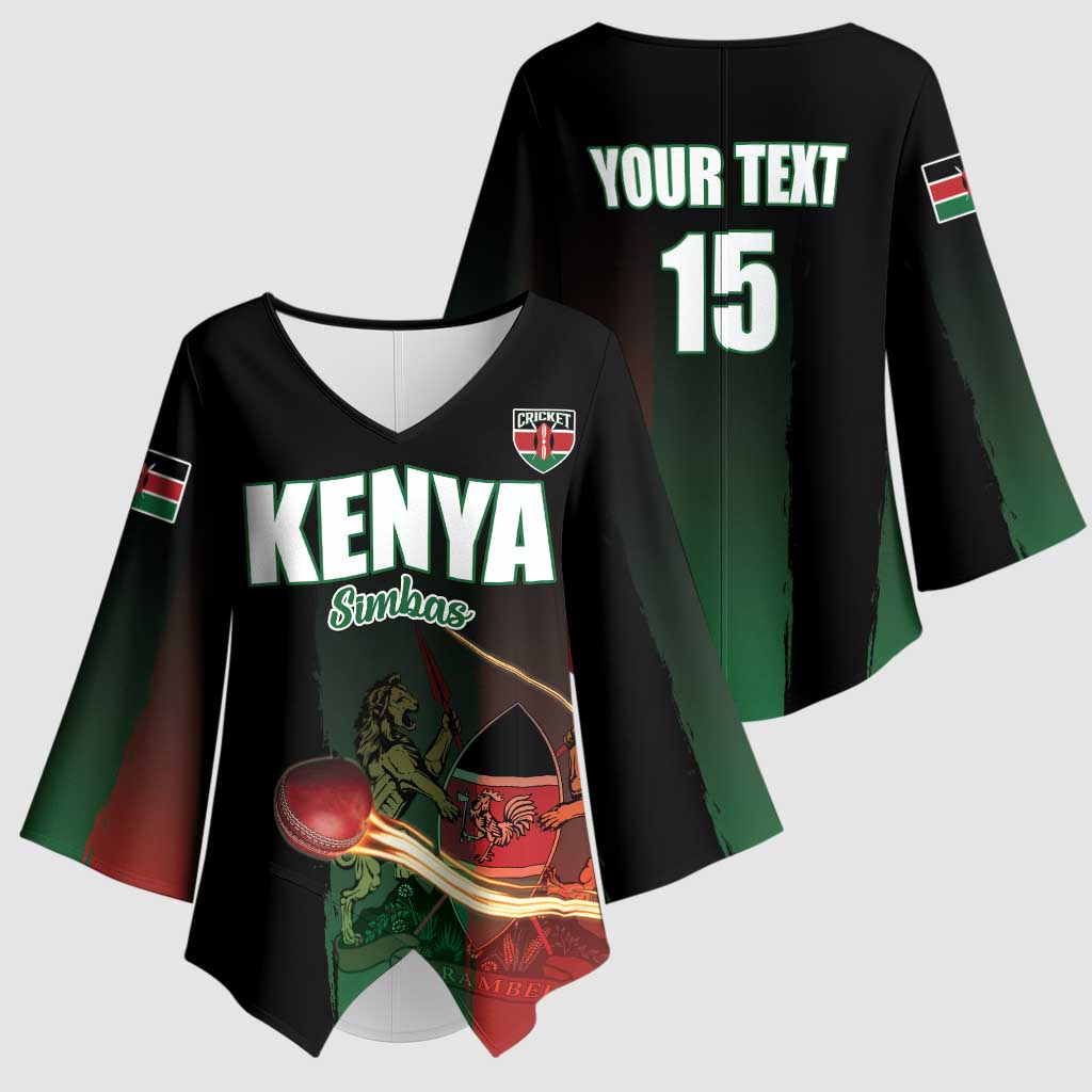 Custom Kenya Cricket Kimono Sleeve Blouse Go Simbas Go