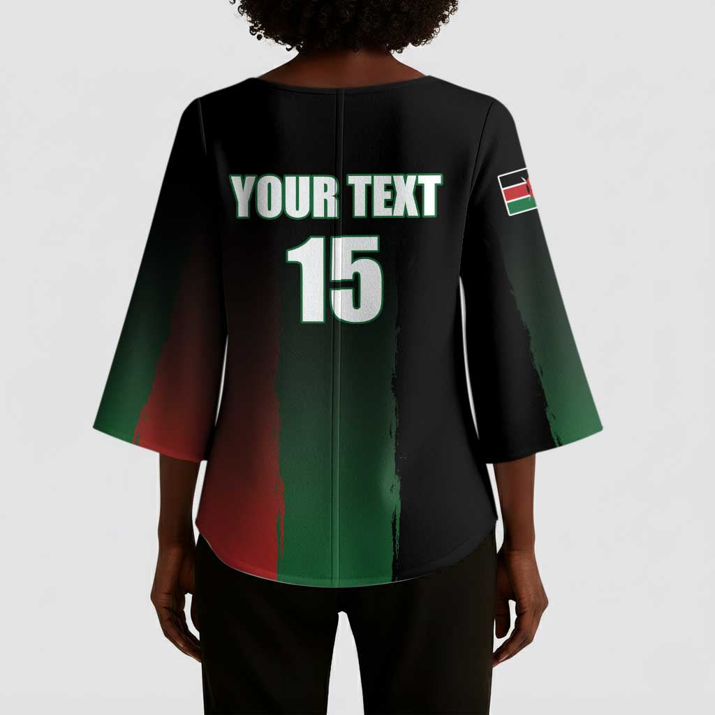 Custom Kenya Cricket Kimono Sleeve Blouse Go Simbas Go