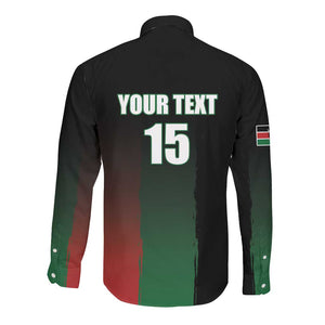 Custom Kenya Cricket Long Sleeve Button Shirt Come On Simbas - African Pride