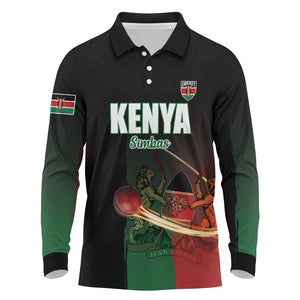 Custom Kenya Cricket Long Sleeve Polo Shirt Come On Simbas - African Pride