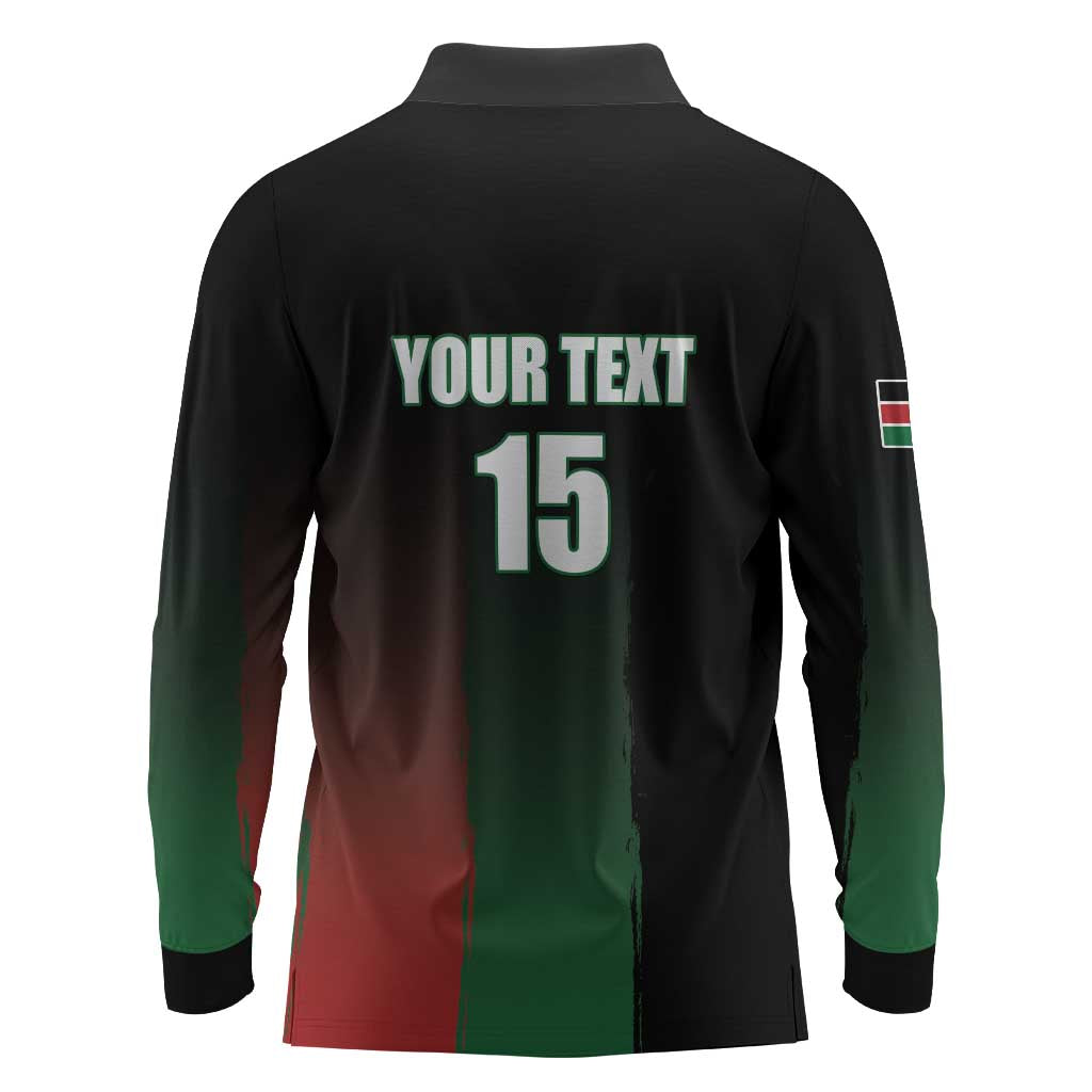Custom Kenya Cricket Long Sleeve Polo Shirt Come On Simbas - African Pride
