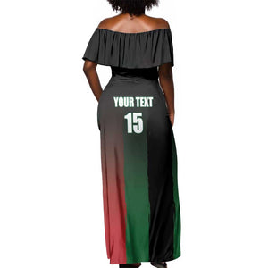 Custom Kenya Cricket Off Shoulder Maxi Dress Come On Simbas - African Pride