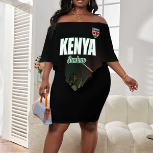 Custom Kenya Cricket Off Shoulder Short Dress Come On Simbas - African Pride