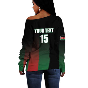 Custom Kenya Cricket Off Shoulder Sweater Come On Simbas - African Pride