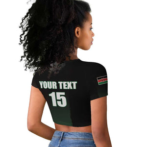 Custom Kenya Cricket Raglan Cropped T shirt Come On Simbas - African Pride