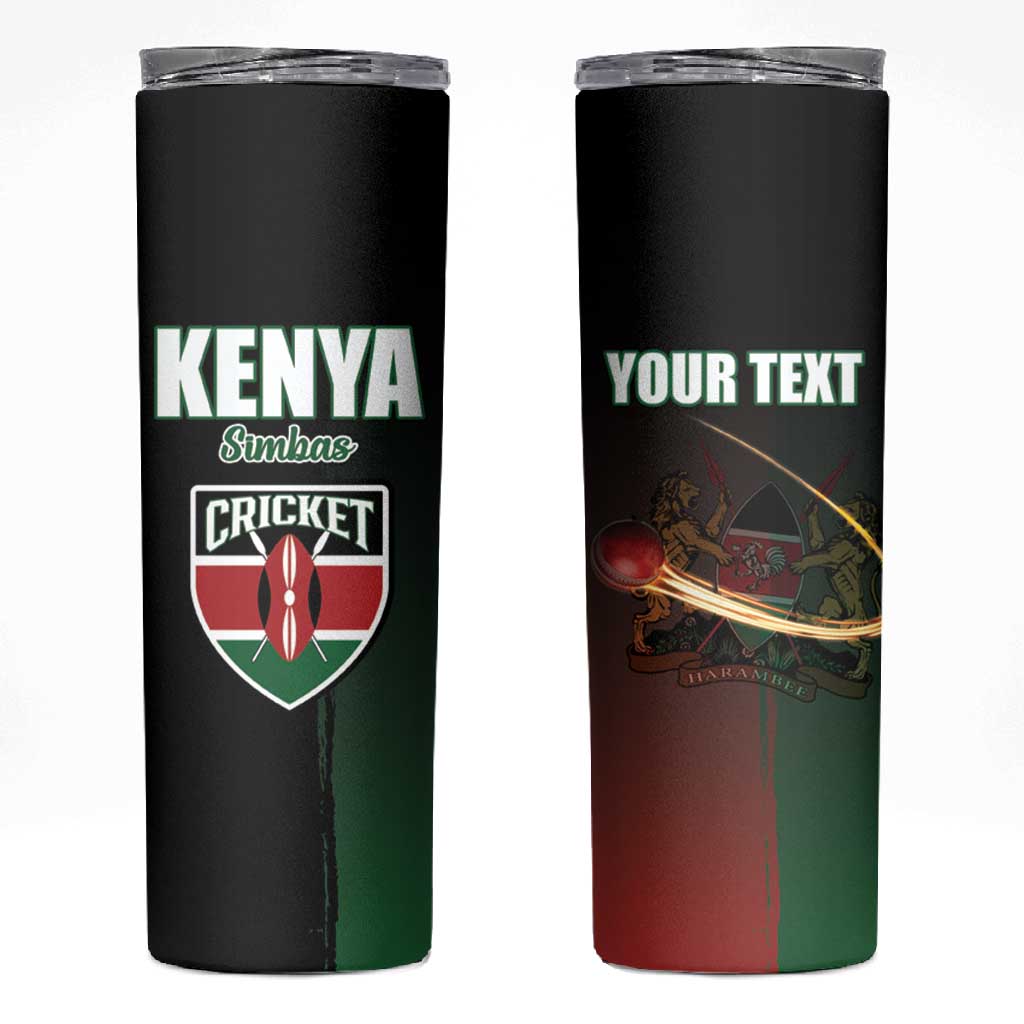 Custom Kenya Cricket Skinny Tumbler Come On Simbas - African Pride
