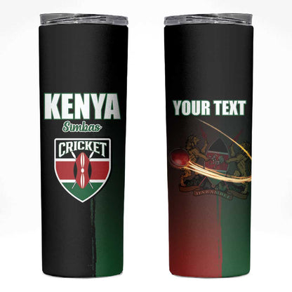 Custom Kenya Cricket Skinny Tumbler Come On Simbas - African Pride