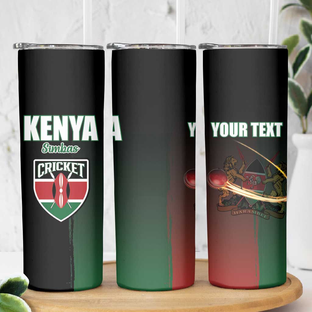 Custom Kenya Cricket Skinny Tumbler Come On Simbas - African Pride