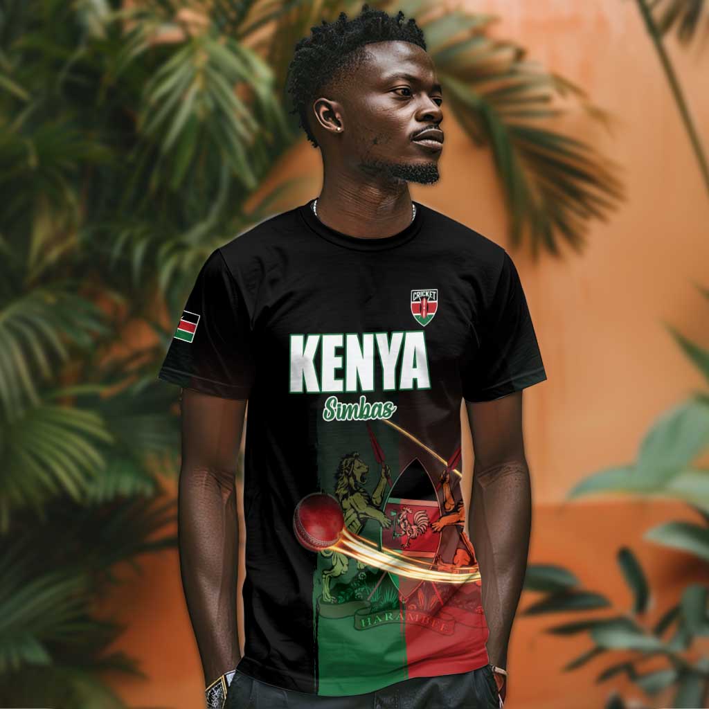 Custom Kenya Cricket T shirt Come On Simbas - African Pride