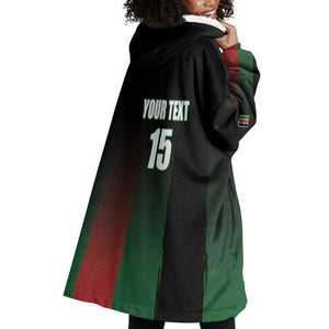 Custom Kenya Cricket Wearable Blanket Hoodie Come On Simbas - African Pride