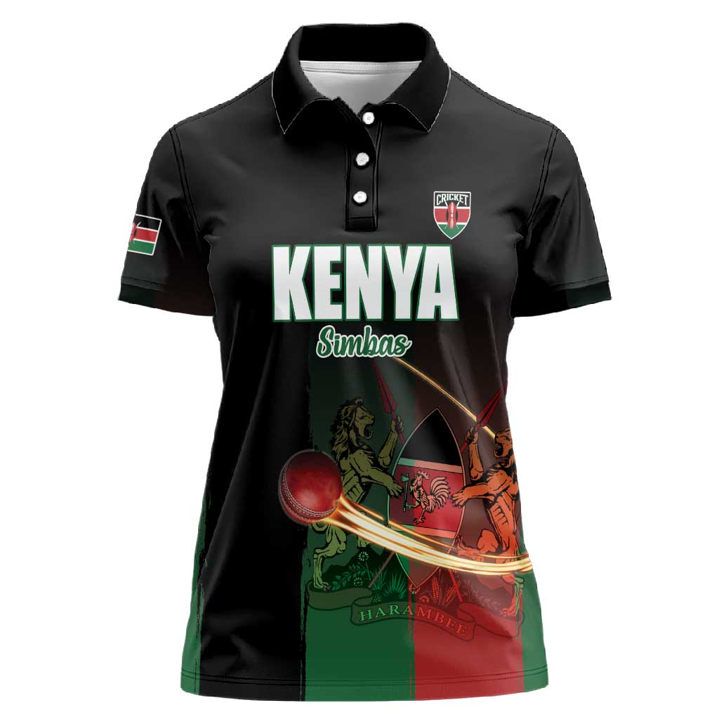 Custom Kenya Cricket Women Polo Shirt Come On Simbas - African Pride