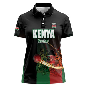 Custom Kenya Cricket Women Polo Shirt Come On Simbas - African Pride