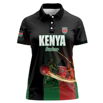 Custom Kenya Cricket Women Polo Shirt Come On Simbas - African Pride