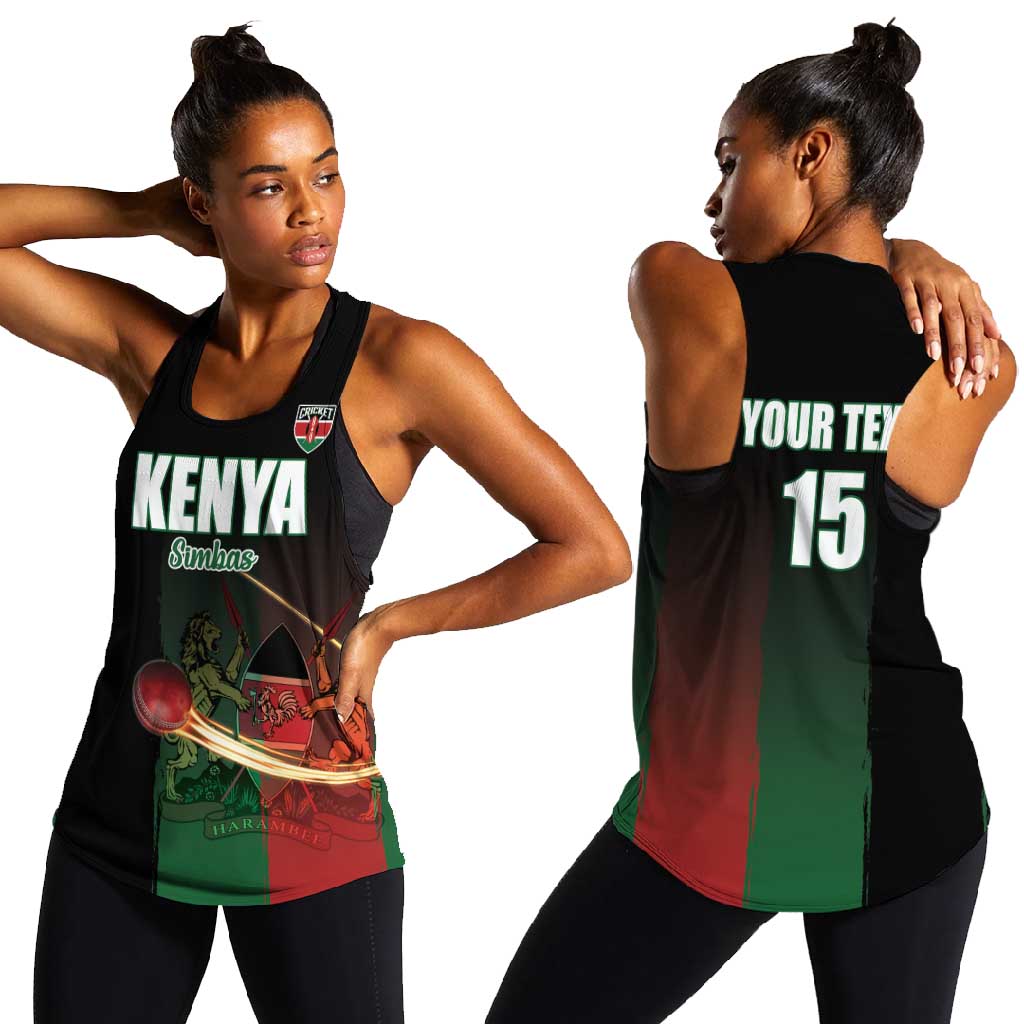 Custom Kenya Cricket Women Racerback Tank Come On Simbas - African Pride