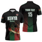 Custom Kenya Cricket Zipper Polo Shirt Go Simbas Go