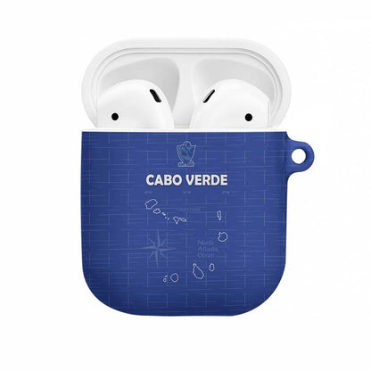 Cape Verde Football AirPods Case Come On Tubaroes Azuis - Blue