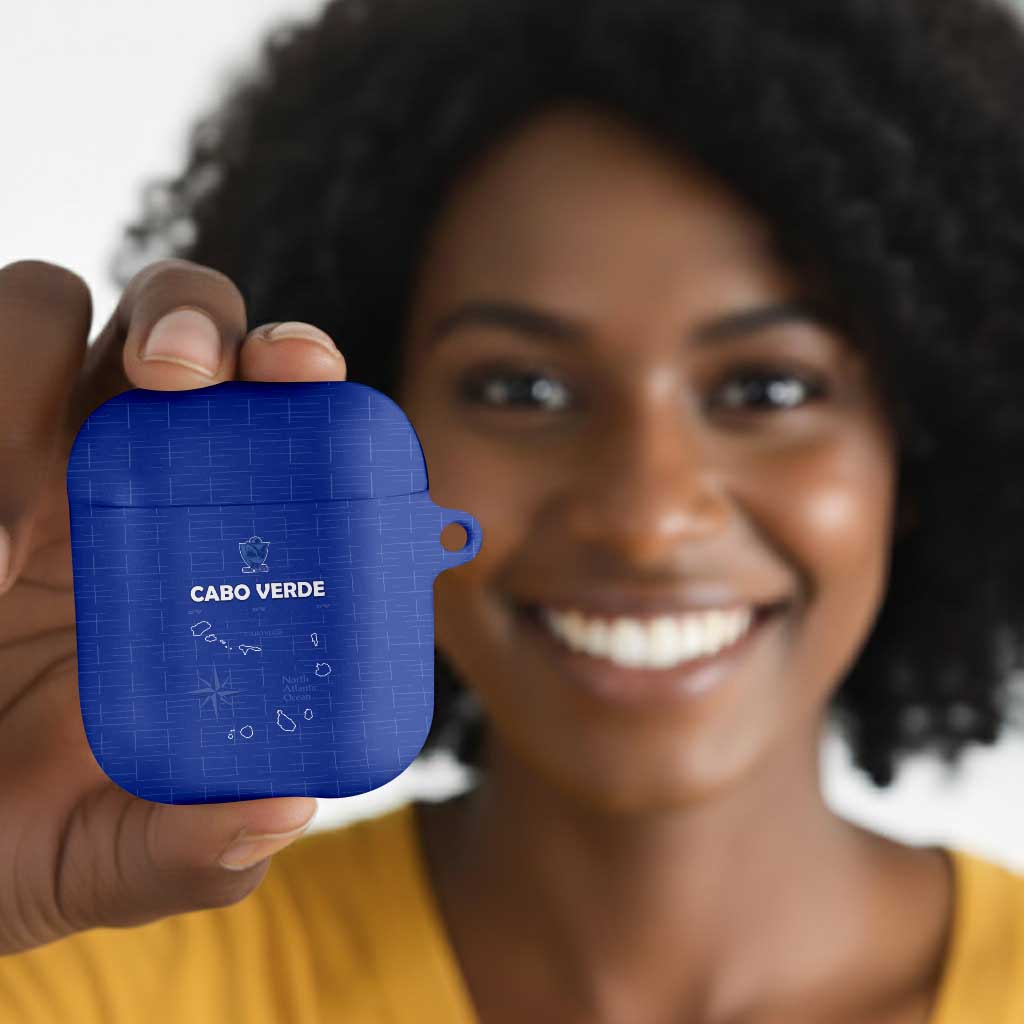 Cape Verde Football AirPods Case Come On Tubaroes Azuis - Blue