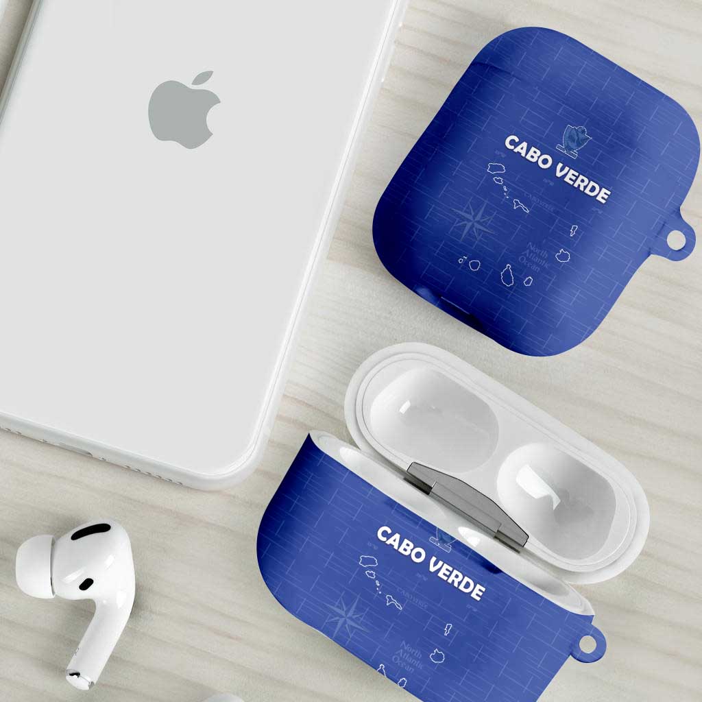 Cape Verde Football AirPods Case Come On Tubaroes Azuis - Blue