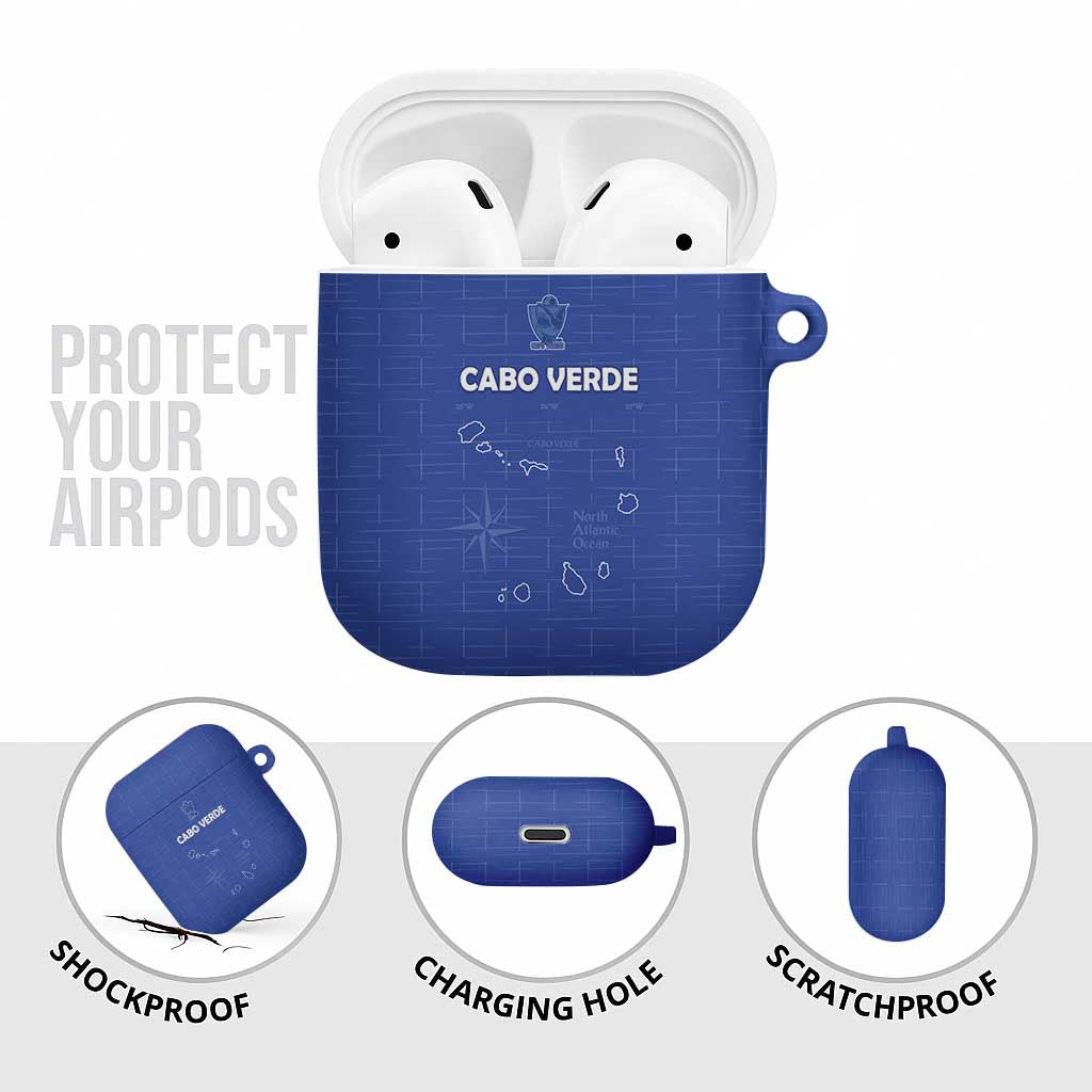 Cape Verde Football AirPods Case Come On Tubaroes Azuis - Blue