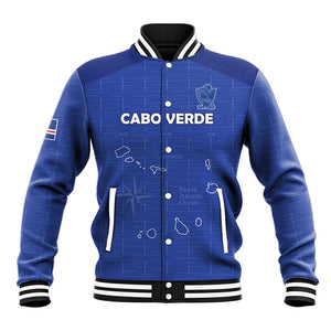 Custom Cabo Verde Football Baseball Jacket Go Tubaroes Azuis Go - Blue - African Pride