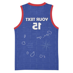 Custom Cabo Verde Football Basketball Jersey Go Tubaroes Azuis Go - Blue - African Pride