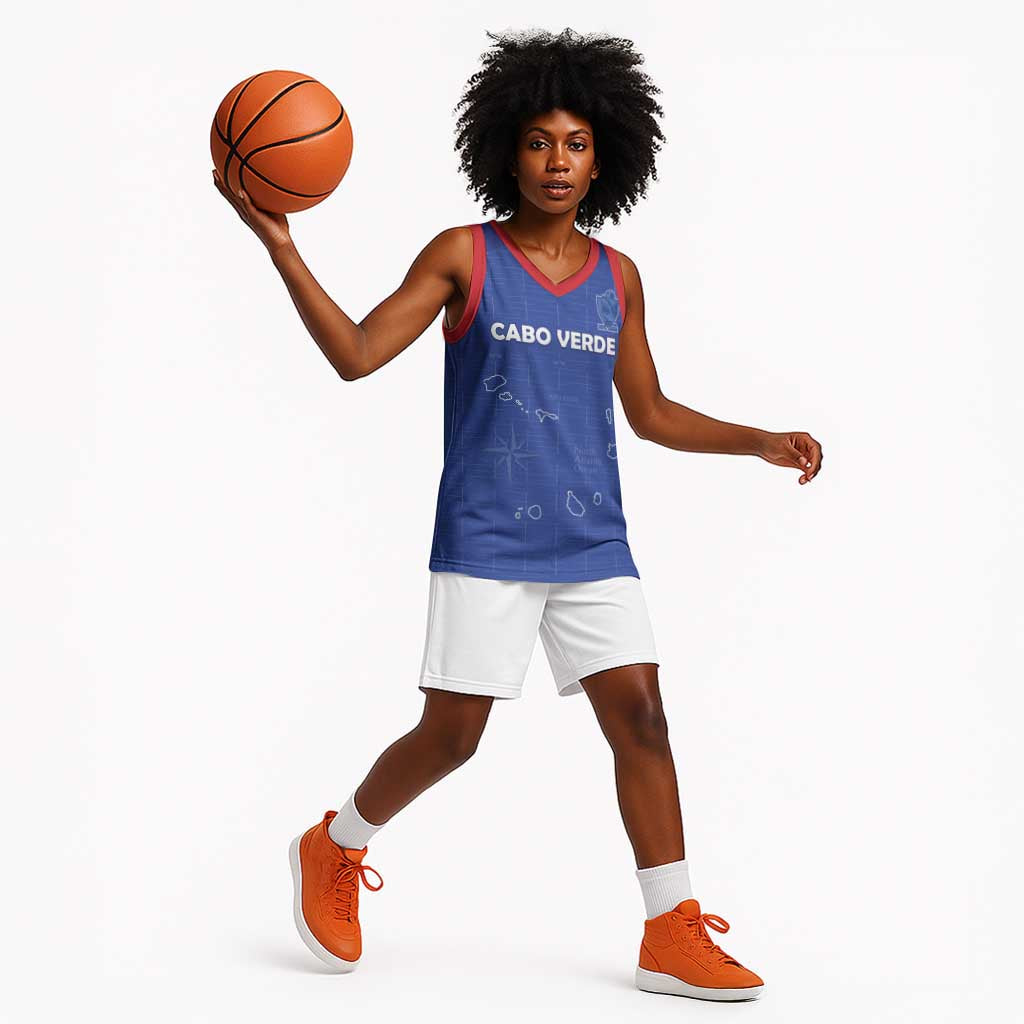 Custom Cabo Verde Football Basketball Jersey Go Tubaroes Azuis Go - Blue - African Pride