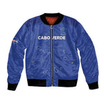 Custom Cabo Verde Football Bomber Jacket Go Tubaroes Azuis Go - Blue - African Pride