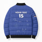 Custom Cape Verde Football Bomber Puffer Jacket Come On Tubaroes Azuis - Blue