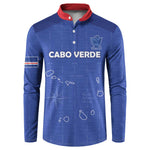 Custom Cape Verde Football Button Sweatshirt Come On Tubaroes Azuis - Blue