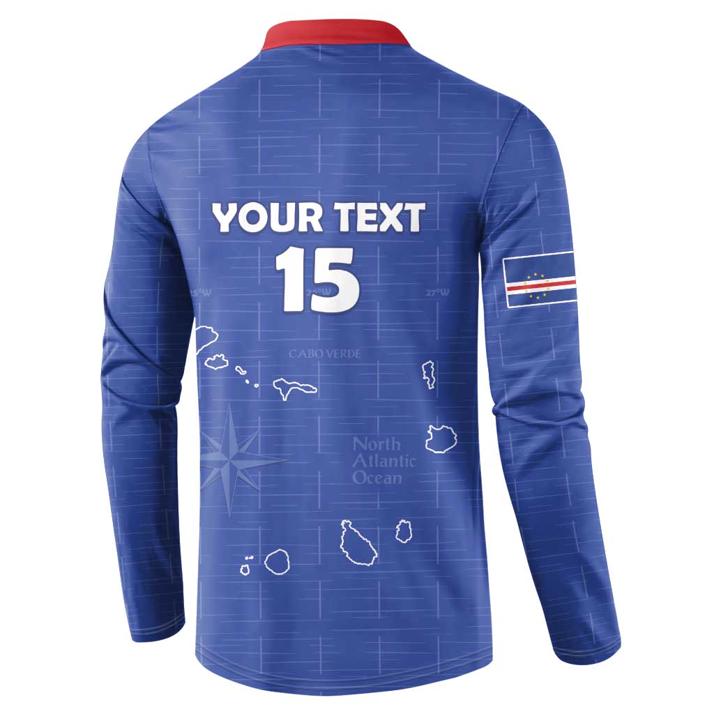 Custom Cape Verde Football Button Sweatshirt Come On Tubaroes Azuis - Blue