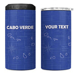 Custom Cabo Verde Football 4 in 1 Can Cooler Tumbler Go Tubaroes Azuis Go - Blue - African Pride