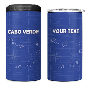 Custom Cabo Verde Football 4 in 1 Can Cooler Tumbler Go Tubaroes Azuis Go - Blue - African Pride