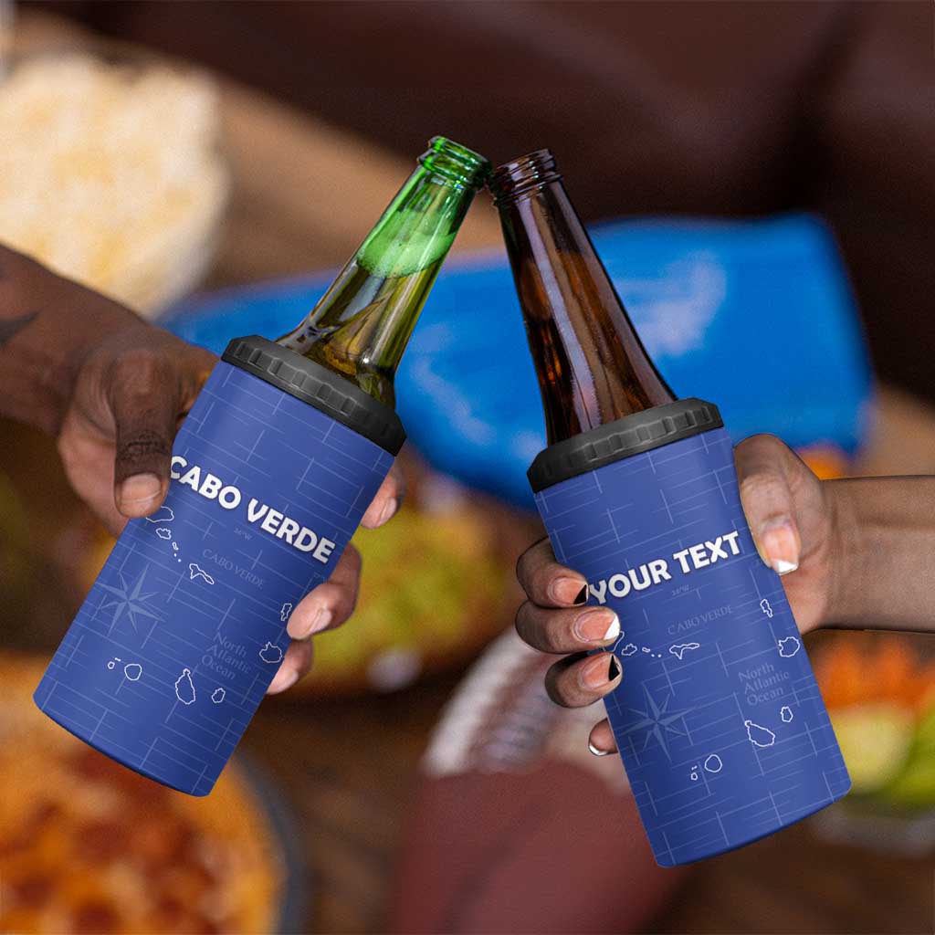 Custom Cabo Verde Football 4 in 1 Can Cooler Tumbler Go Tubaroes Azuis Go - Blue - African Pride