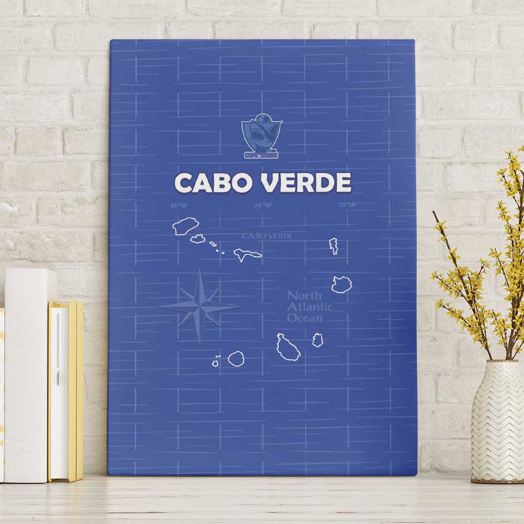 Cabo Verde Football Canvas Wall Art Go Tubaroes Azuis Go - Blue - African Pride