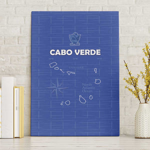 Cabo Verde Football Canvas Wall Art Go Tubaroes Azuis Go - Blue - African Pride