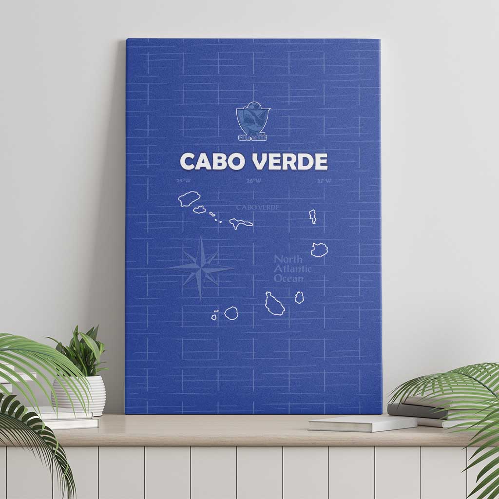 Cabo Verde Football Canvas Wall Art Go Tubaroes Azuis Go - Blue - African Pride