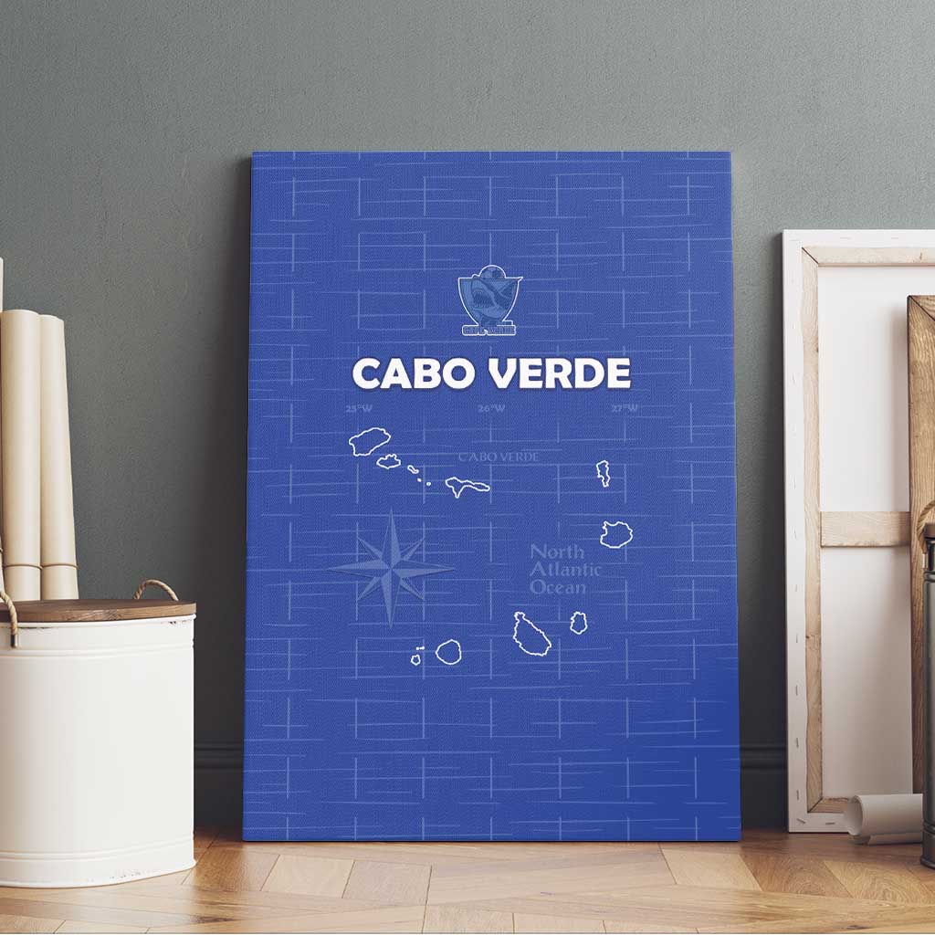 Cabo Verde Football Canvas Wall Art Go Tubaroes Azuis Go - Blue - African Pride