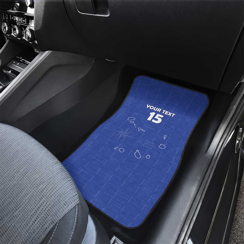 Custom Cabo Verde Football Car Mats Go Tubaroes Azuis Go - Blue - African Pride