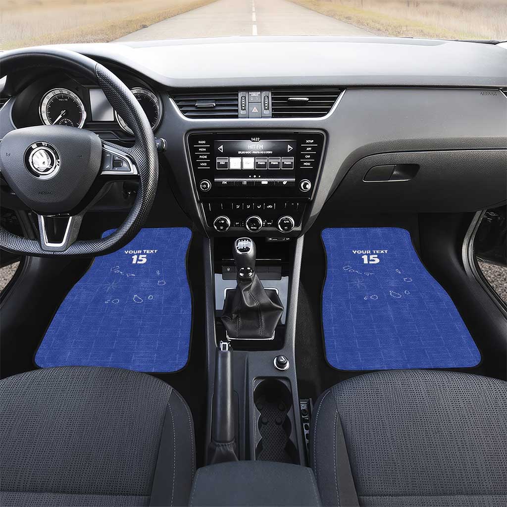 Custom Cabo Verde Football Car Mats Go Tubaroes Azuis Go - Blue - African Pride