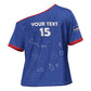 Custom Cape Verde Football Cross Shoulder Shirt Come On Tubaroes Azuis - Blue