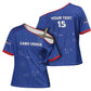Custom Cape Verde Football Cross Shoulder Shirt Come On Tubaroes Azuis - Blue