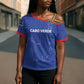 Custom Cape Verde Football Cross Shoulder Shirt Come On Tubaroes Azuis - Blue