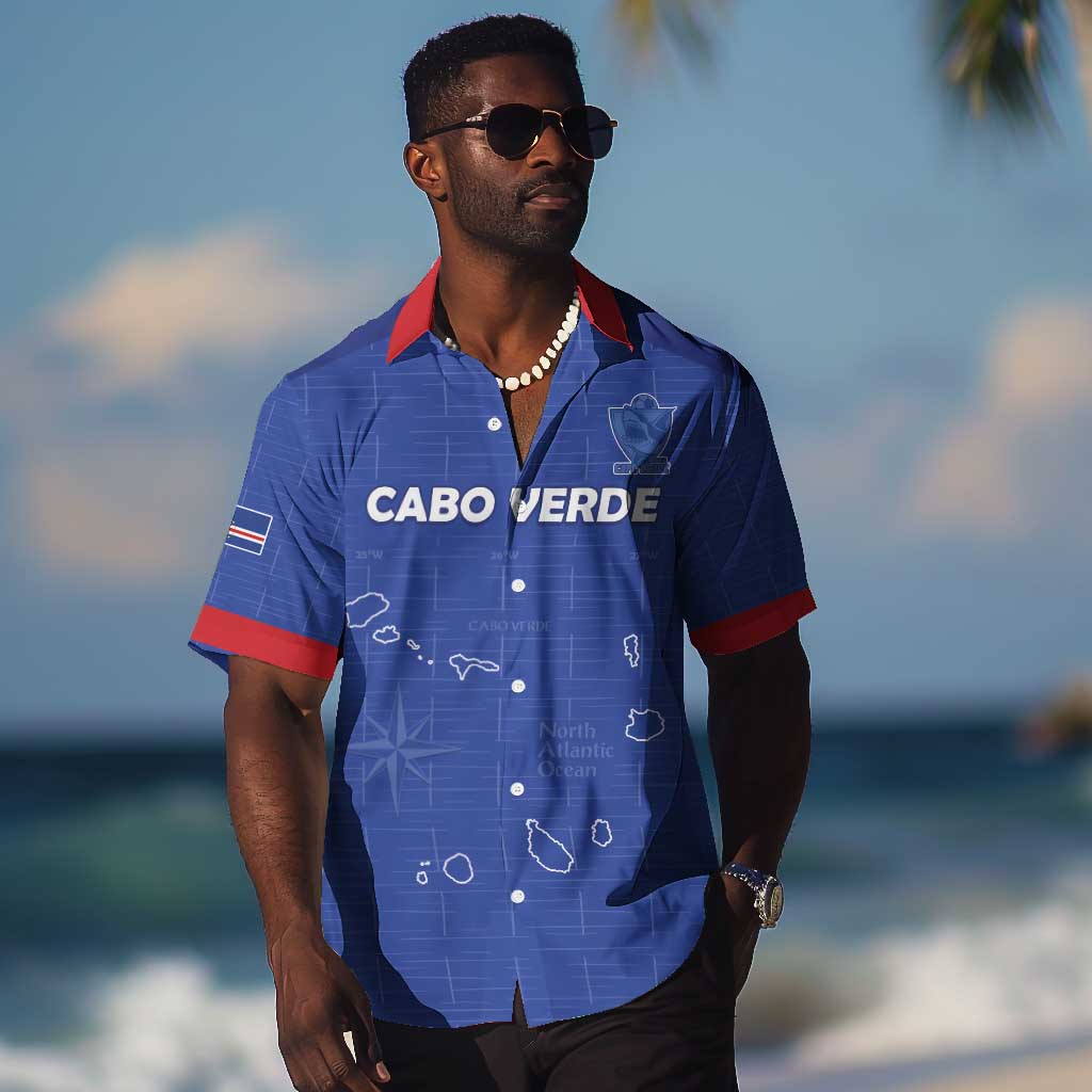 Custom Cabo Verde Football Hawaiian Shirt Go Tubaroes Azuis Go - Blue - African Pride