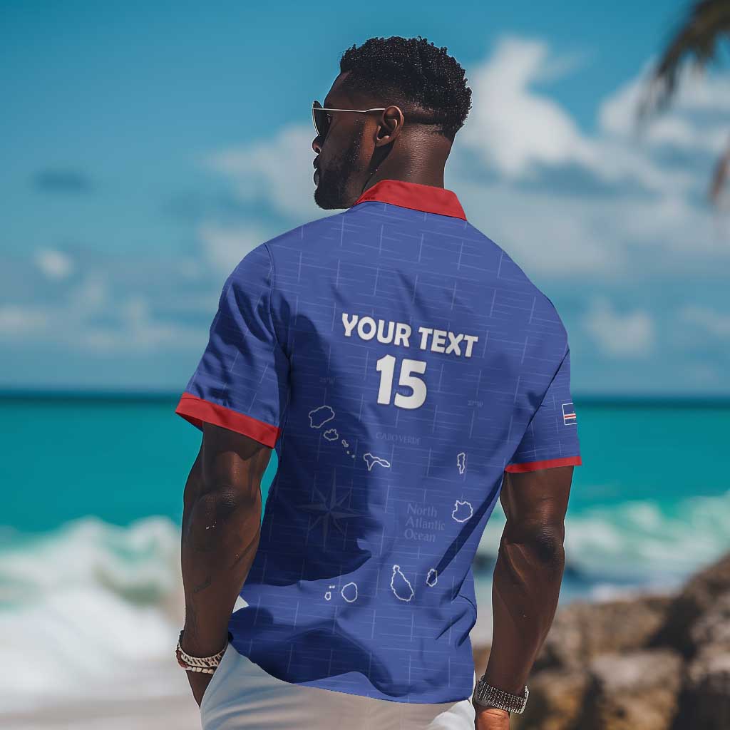 Custom Cabo Verde Football Hawaiian Shirt Go Tubaroes Azuis Go - Blue - African Pride