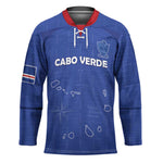 Custom Cape Verde Football Hockey Jersey Come On Tubaroes Azuis - Blue