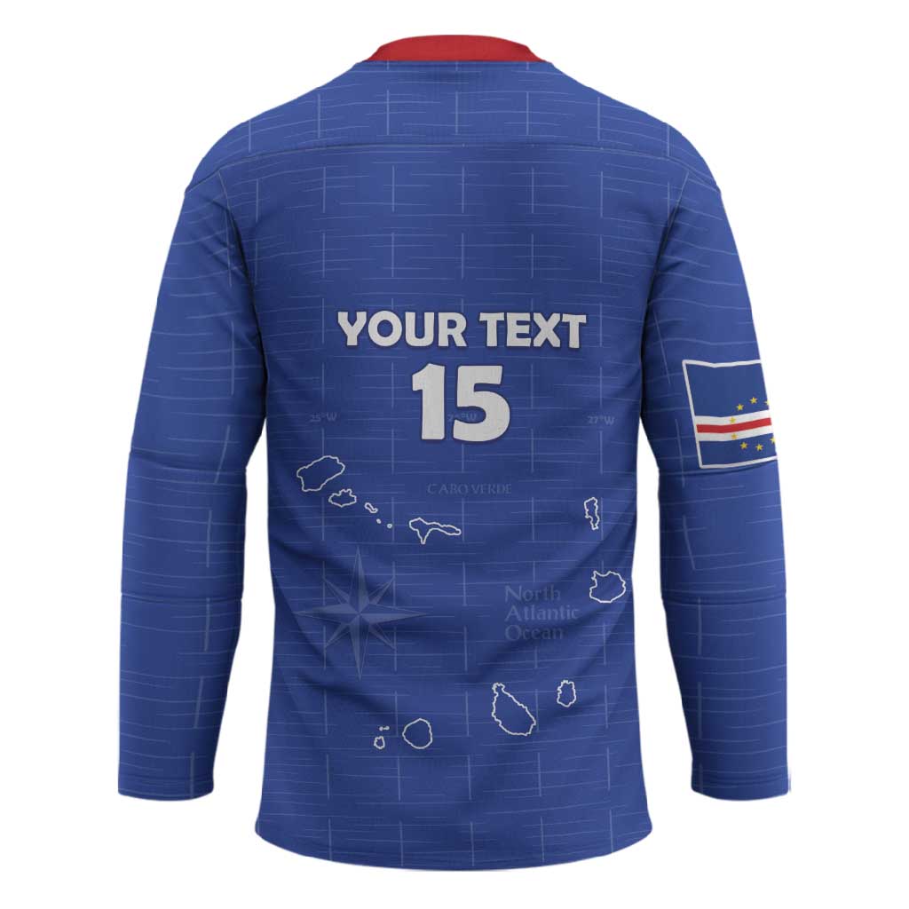 Custom Cape Verde Football Hockey Jersey Come On Tubaroes Azuis - Blue