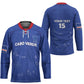 Custom Cape Verde Football Hockey Jersey Come On Tubaroes Azuis - Blue
