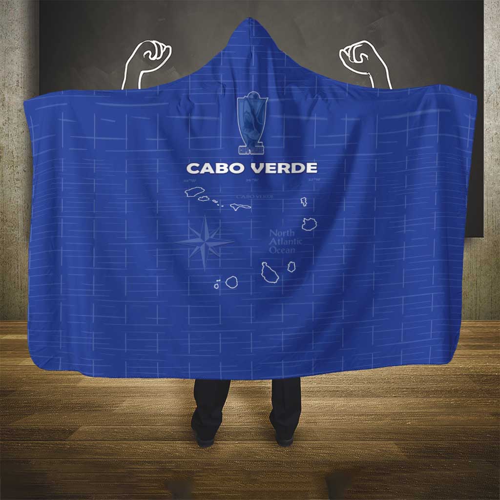 Cabo Verde Football Hooded Blanket Go Tubaroes Azuis Go - Blue - African Pride