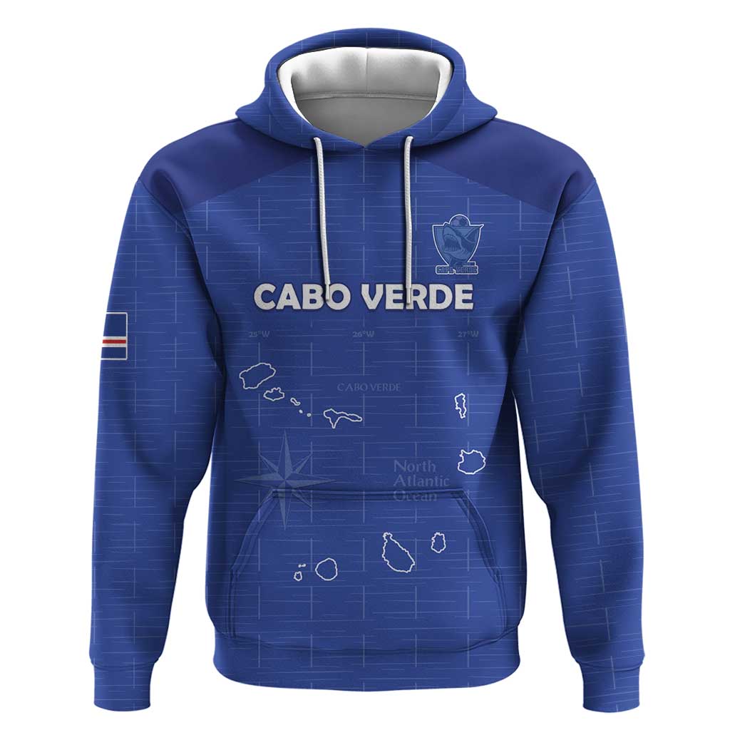 Custom Cabo Verde Football Hoodie Go Tubaroes Azuis Go - Blue - African Pride