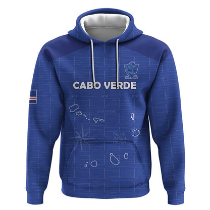 Custom Cabo Verde Football Hoodie Go Tubaroes Azuis Go - Blue - African Pride